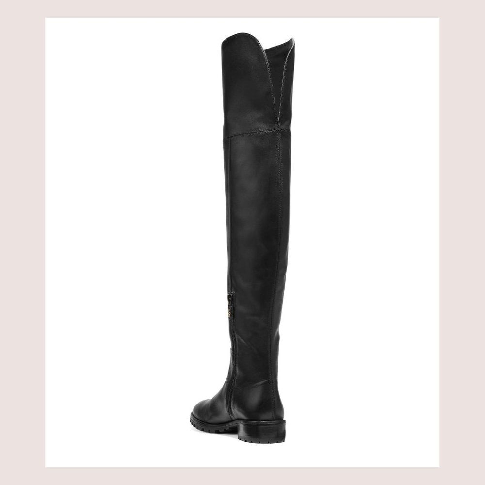 NIB STUART WEITZMAN Amber Over The Knee Nappa Leather Boots Black Sz 8 - Picture 2 of 16